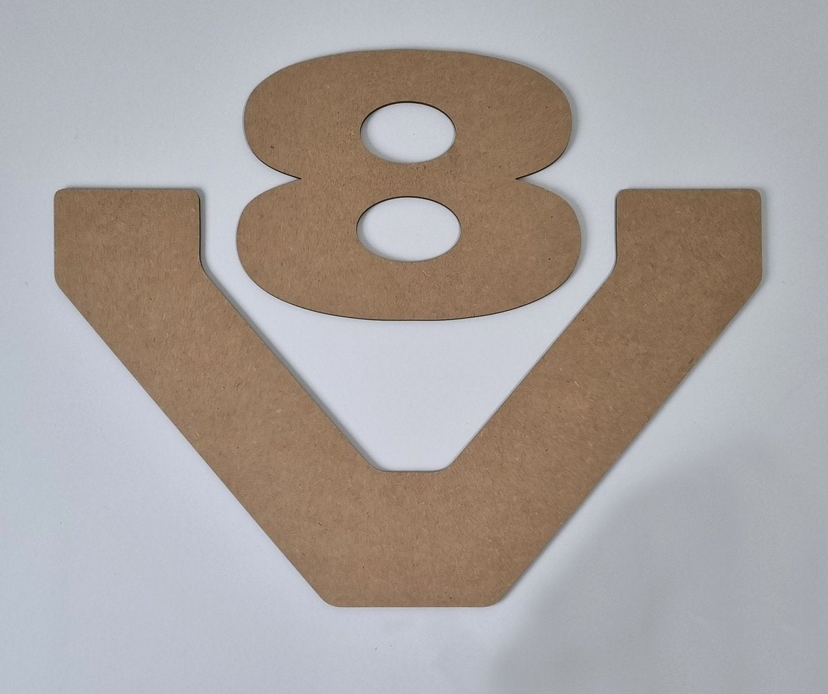 Scania V8 logo - MDF wandpaneel - 50 cm breed, 39,8cm hoog