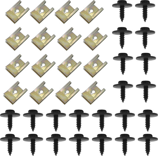 Autovoertuig- en auto-u-klemschroeven en -clips - pakket met 30 stuks