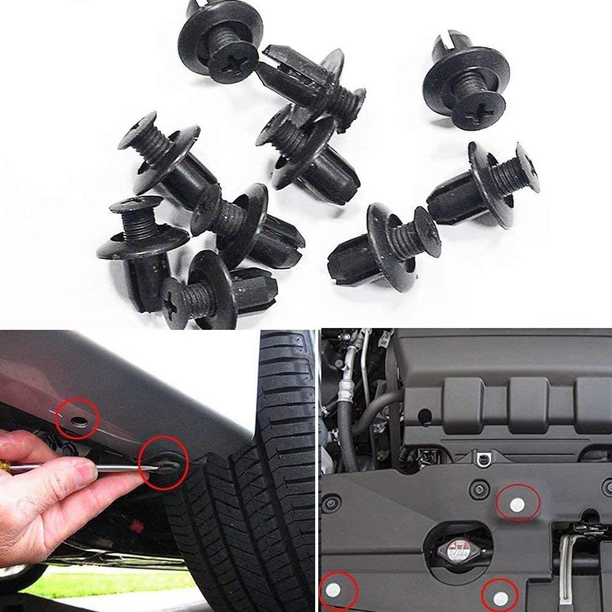 100-Delige Universele Auto Bevestigingsclips Set - Nylon Bumper Montage Clips met 6 Soorten Klinknagels voor Auto's en Motoren