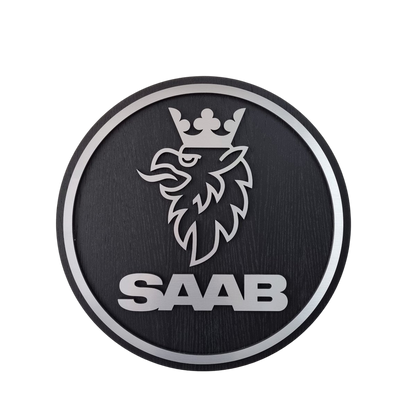 Saab logo - eiken, zwartkleurig wandpaneel - 50 cm breed