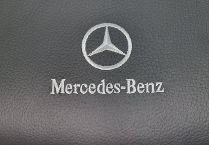 Kinderzitverhoger - Dakota leer, geborduurd logo, zwart, passend voor Mercedes