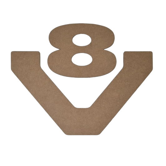 Scania V8 logo - MDF wandpaneel - 50 cm breed, 39,8cm hoog